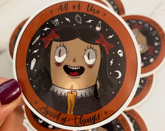 Halloween sticker, Witch sticker, Spooky Sticker, Witchy things, Spooky things, Vinyl stickers, FREE SHIPPING