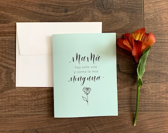 Mothers Day Card, Feliz did de las Madre, Birthday Card for mom, Dia de las Madre, Tarjetas de Madre, Madre solo hay una, Te amo Mama