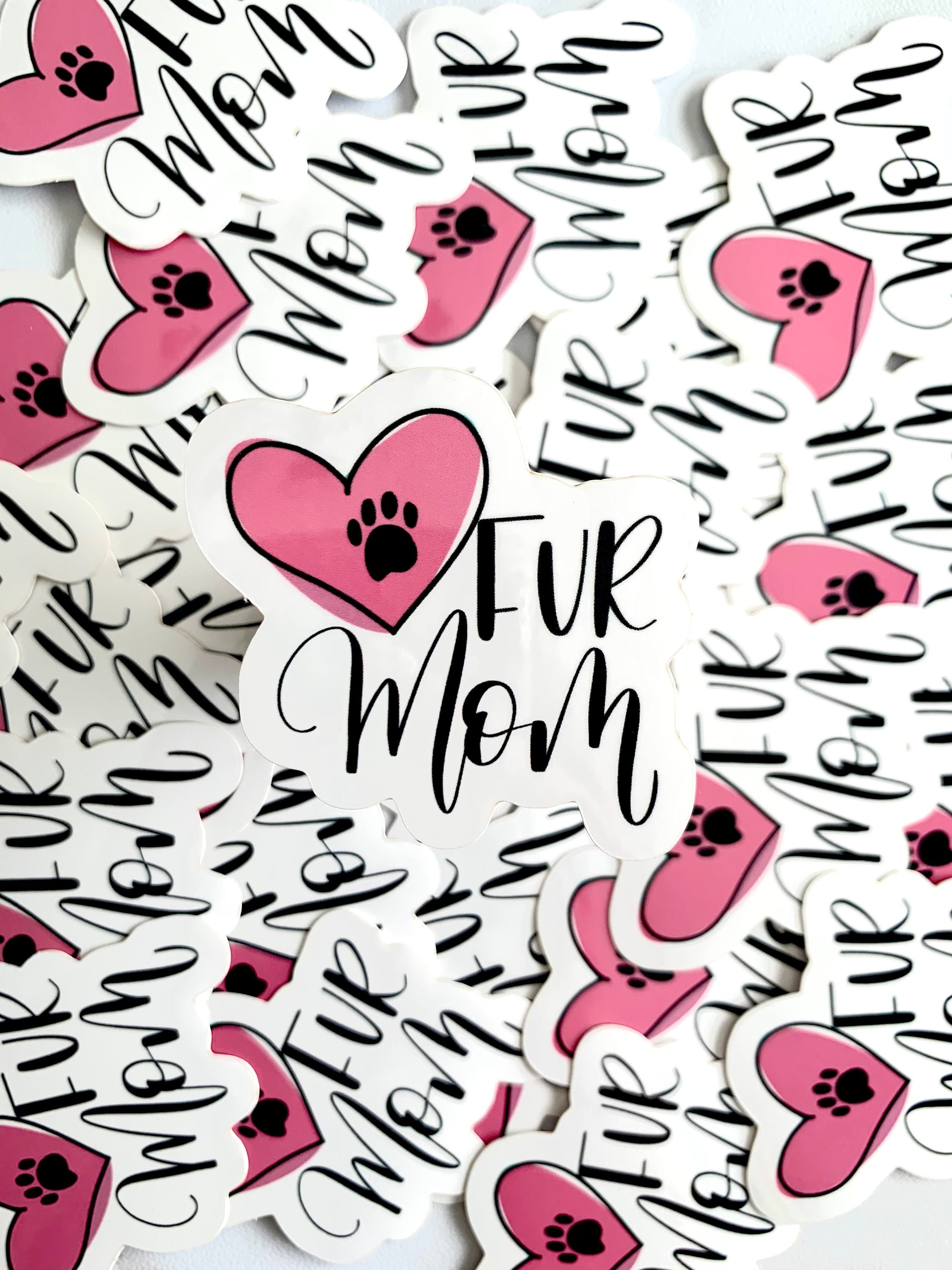 Fur Mom Vinyl Sticker Dog mom Cat Mom Fur momma vinyl and Etsy