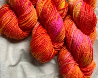 Hand Dyed To Order - Merino Wool Yarn - Jelly Bean