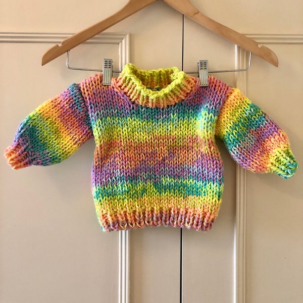 Hand Knitting Pattern - Kids Saturn Jumper - 1 to 8 years