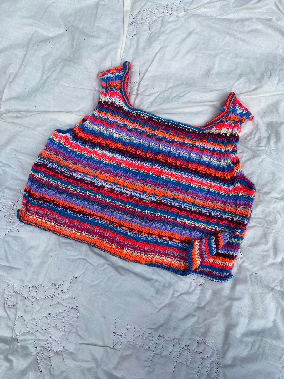 Horizontal O Hand Knitted Top
