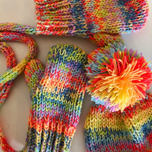 Hand Knitting Pattern the Mabel Beanie and Maud Mittens Etsy