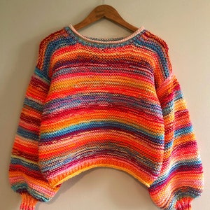 multi coloured jumper knitting pattern