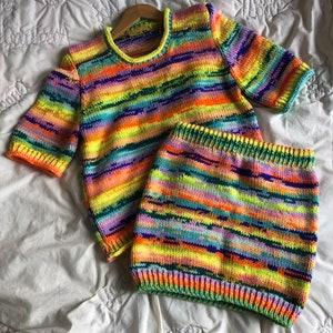 Hand Knitting Patterns - The Bert Skirt and The Ernie Tee Bundle