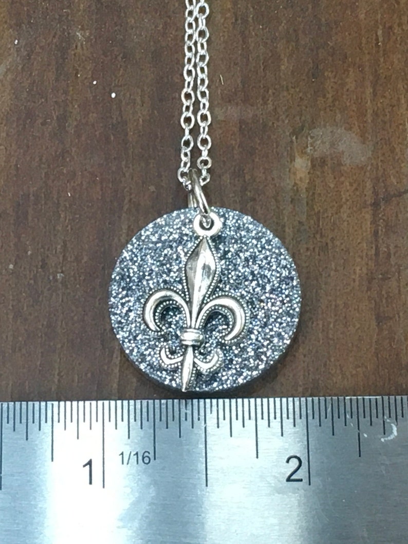 Glitter Fleur de Lis Pendant