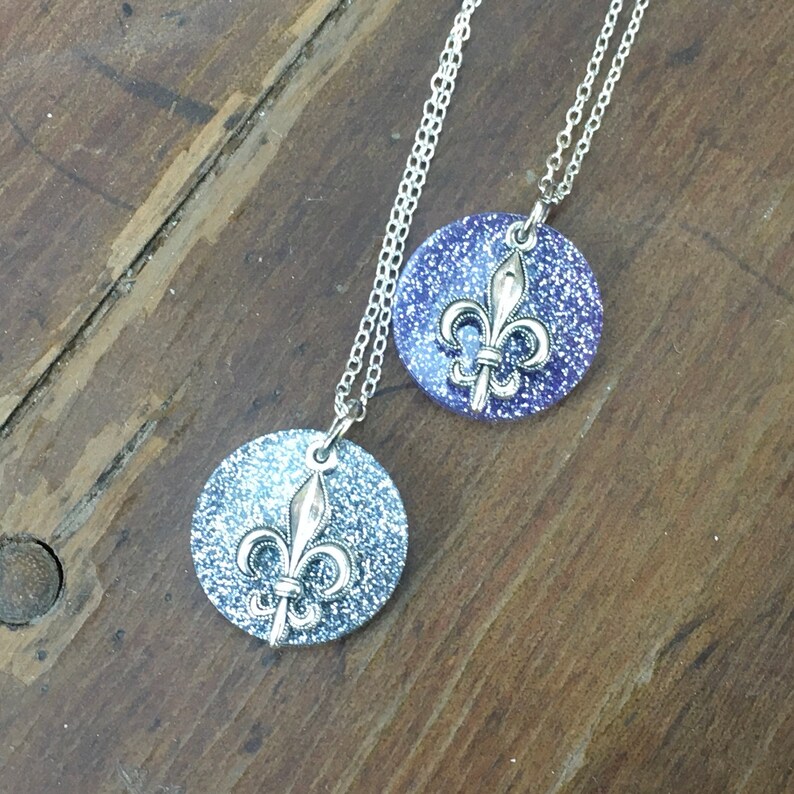 Glitter Fleur de Lis Pendant