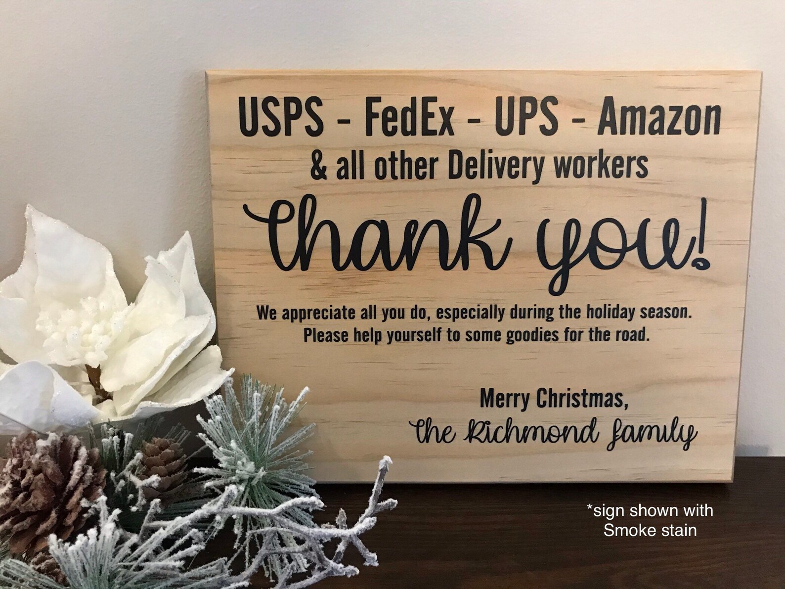 Delivery driver Thank you sign  USPS  UPS  Amazon  FedEx  Package Deli...
