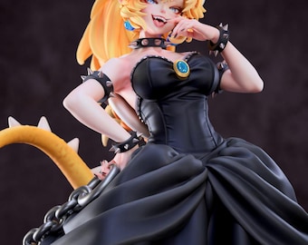Bowsette Inspired 3D Printed Figure – Super Mario Fan Art Collectible (Unpainted)