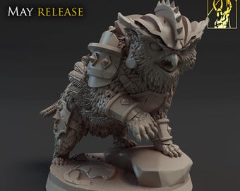 Ironbeak Owlbear 3D Printed Miniature – DND & Tabletop RPG Fantasy Collectible