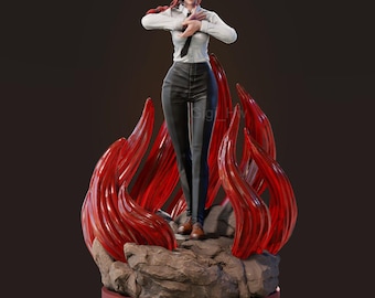 Makima Inspired 3D Printed Figure – Chainsaw Man Fan Art Collectible (Unpainted)