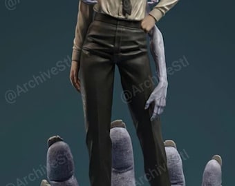 Himeno Inspired 3D Printed Figure – Chainsaw Man Fan Art Collectible (Unpainted)
