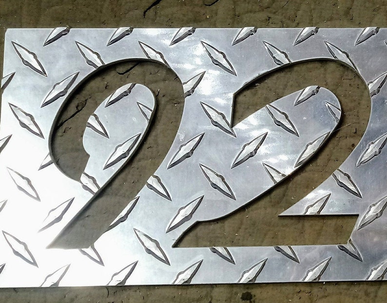 Diamond plate aluminum address sign image 2