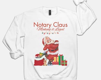 Notary Claus Christmas T-Shirt, Loan Signing Agent Apparel
