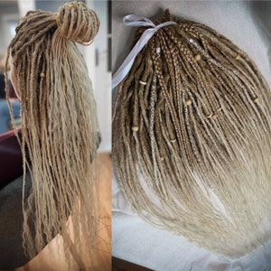 Boho style synthetic crochet de dreads with curly ends, blonde ombre de dreadlocks