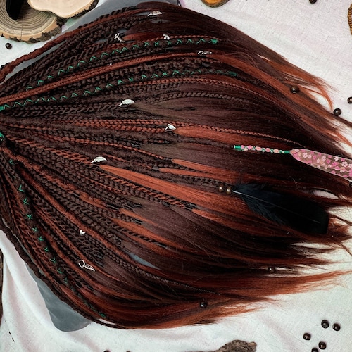 Synthetic Boho Dreadlocks With Long Loose Ends Ginger Dreads Etsy