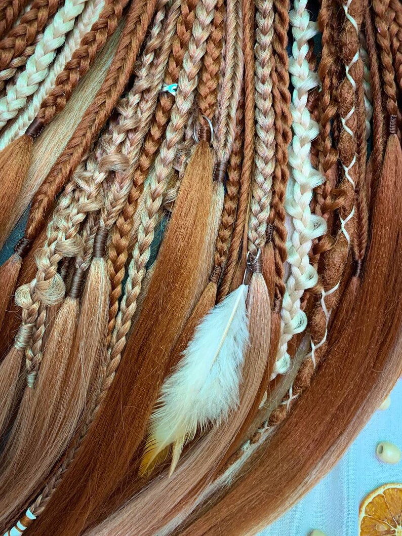 Synthetic Boho Dreadlocks With Long Loose Ends Ginger Dreads Etsy