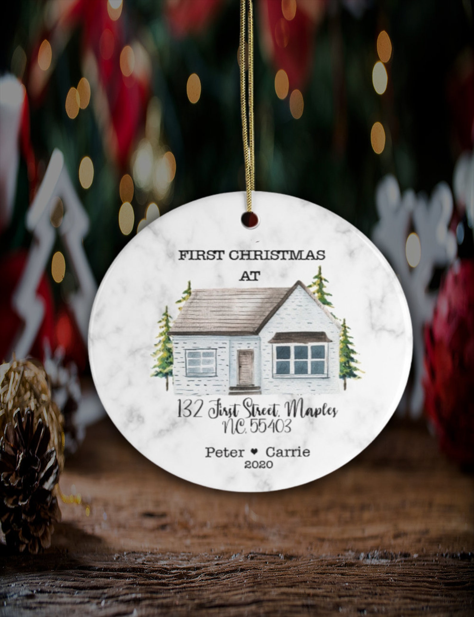 Custom Home Ornament Housewarming Gift Personalized Home Etsy