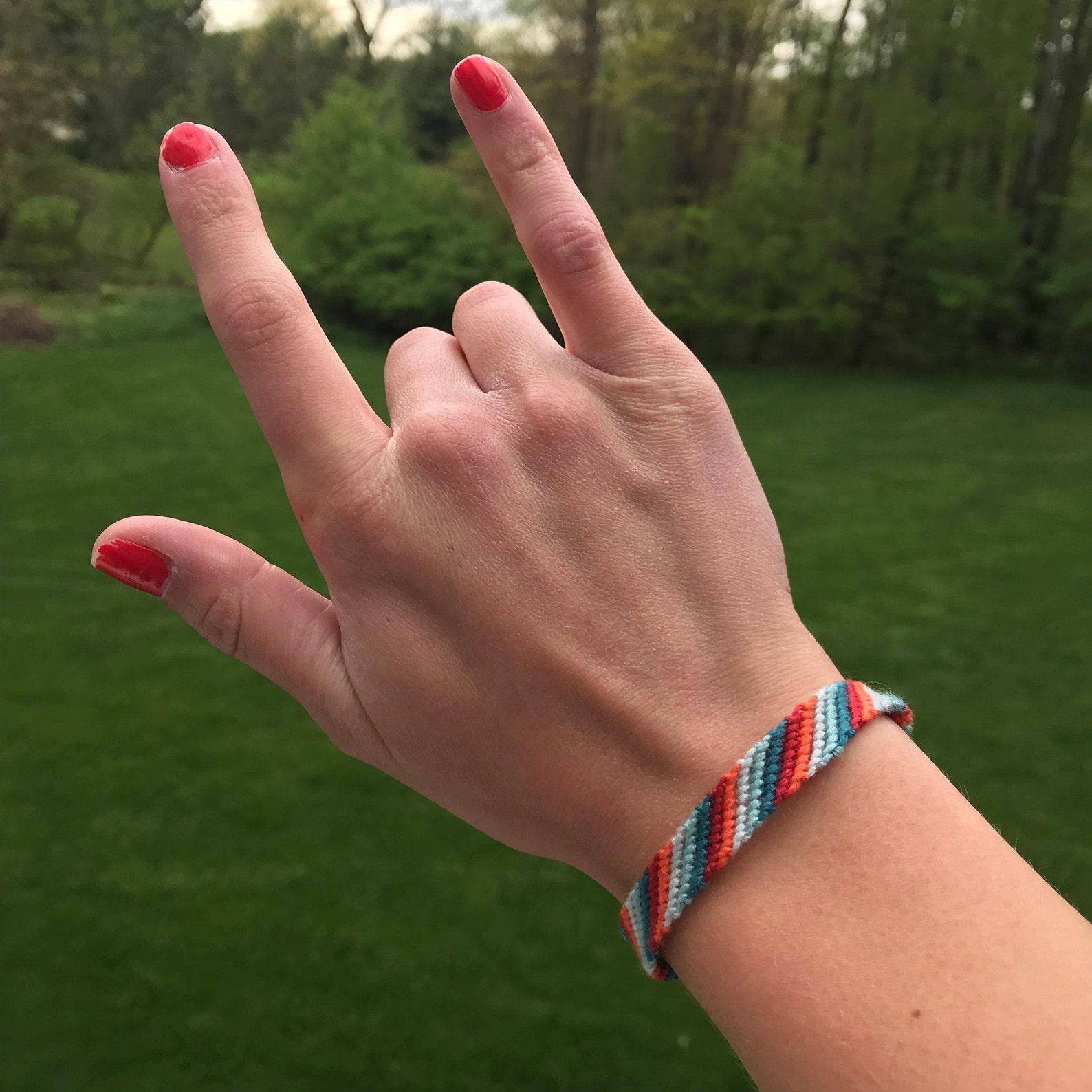 Diagonal Stripe Friendship Bracelet Etsy