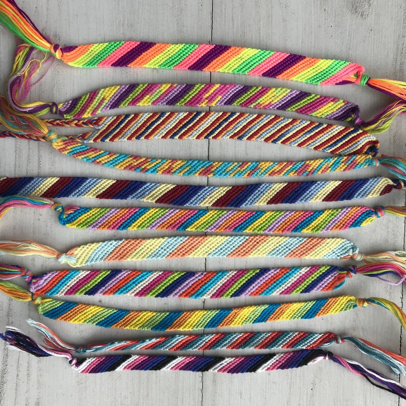 Diagonal Stripe Friendship Bracelet Etsy