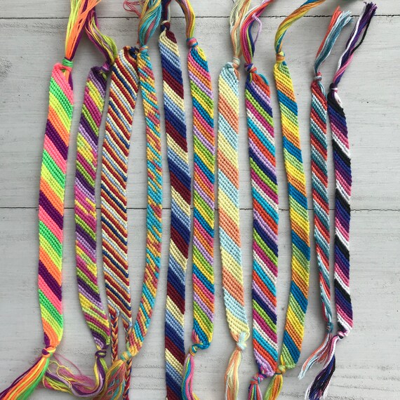 Diagonal Stripe Friendship Bracelet Etsy