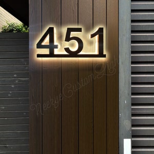 Lighted House Numbers,LED Lighted House Number,Metal Address Plaque,Address Numbers for Houses,Address Plaque for outside,LED Address Sign
