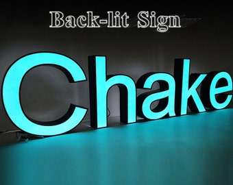 Back-lit 3D Sign, Custom Illuminated Sign, Company Custom Logo, Business Name Sign, Design Custom Logo, Indoor/Outdoor Back-lit Signage