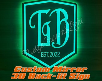 Custom led Mirror Sign of Any Logo/Pattern,Selfie Mirror,Shop LED Lighting Sign,LED Lighted Wall Lamps,Customized Shield Mirror Night Light