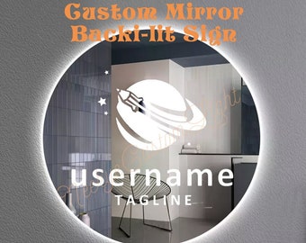 Custom Mirror Sign of Any Logo/Pattern,Selfie Mirror,Shop LED Lighting Sign,LED Lighted Wall Lamps,Customized Backilit Mirror Night Light