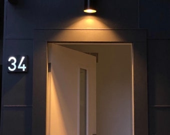 Solar House Numbers, LED Lighted House Number, Metal Address Plaque, Address Numbers for Houses,Address Plaque for outside, LED Address Sign