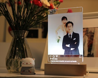 Instagram Style 3D Led Lamp Gift. Personalised Lamp Gift for Her. Night Light as Gift for Him. Custom 3D Led Lamp with Photo Anniversay Gift