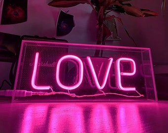 Love Custom Neon Sign Box,Custom Name Neon Sign,Wedding Party Customize LED Neon Lights,Rome Decoration & Wall Hanging Name Sign With Neon