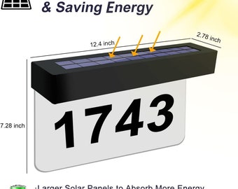 Forup, Cartello Con Numeri Di Indirizzo A Energia Solare, Luce A LED Per Indirizzo Esterno, Per Casa, Cortile, Giardino, Casa - Foto 9