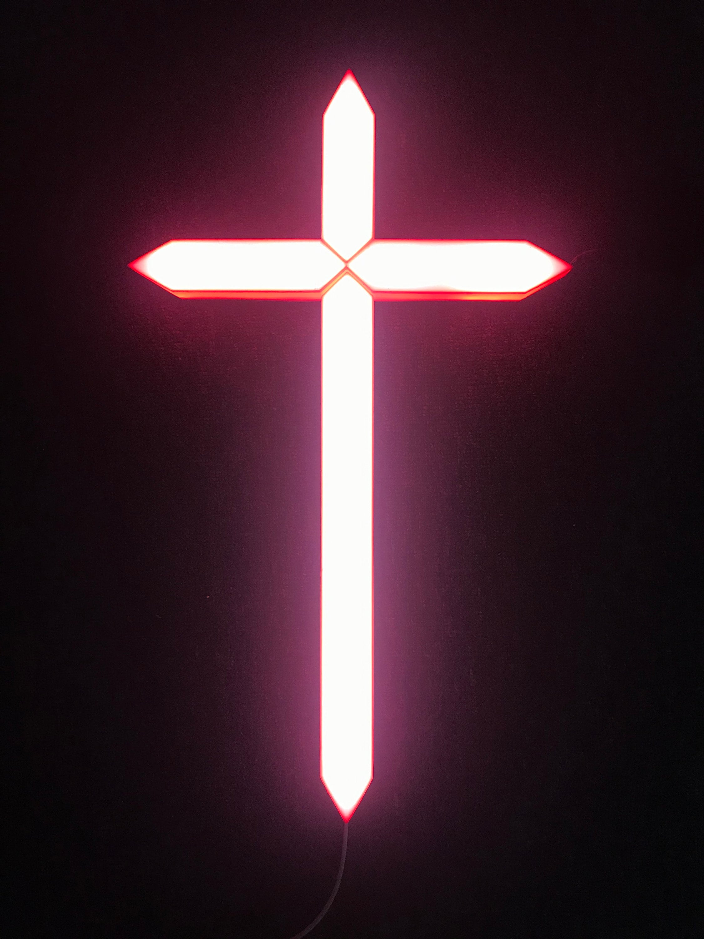 光る十字架のサイン、ナイトライト、ライトボックスサイン、十字架のライトボックス、キリストの十字架、イエスの十字架、宗教的な壁の装飾、LED ライト、 十字架の LED サイン - Etsy 日本, image size:2250x3000