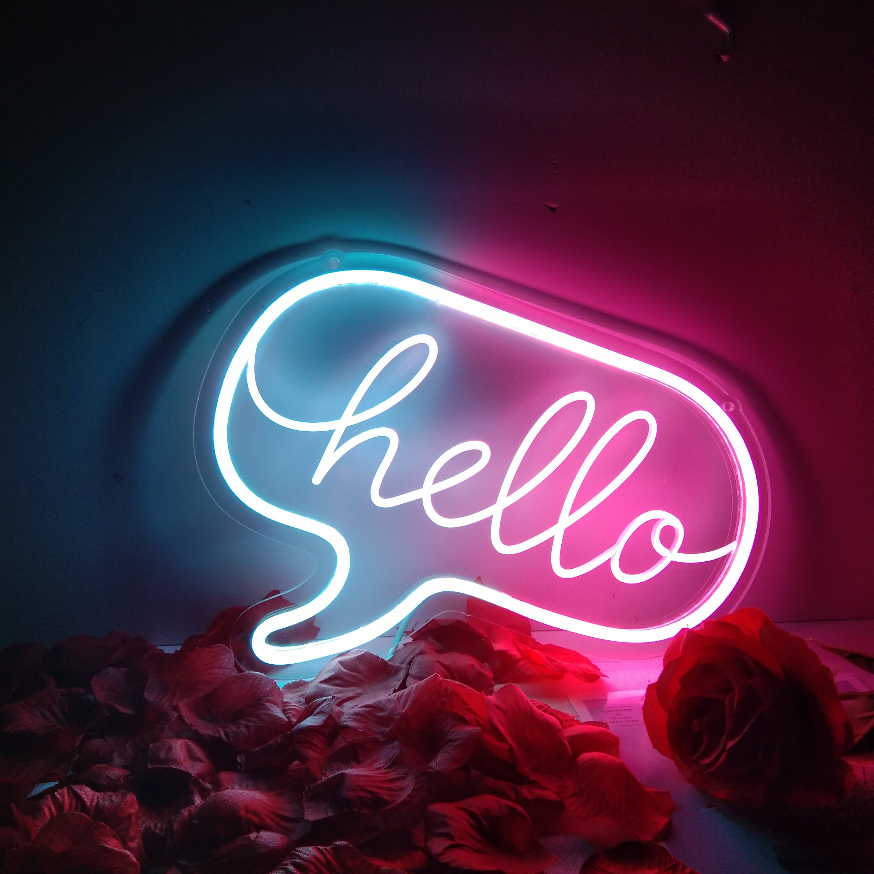 Hello ネオンサイン フレックス LED ネオンライト カスタムテキスト 