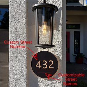 Custom LED Back-lit Lighted House Number Sign Hollow Stainless Steel Backlit Digits/Letters For Modern Illuminated Address Sign Round