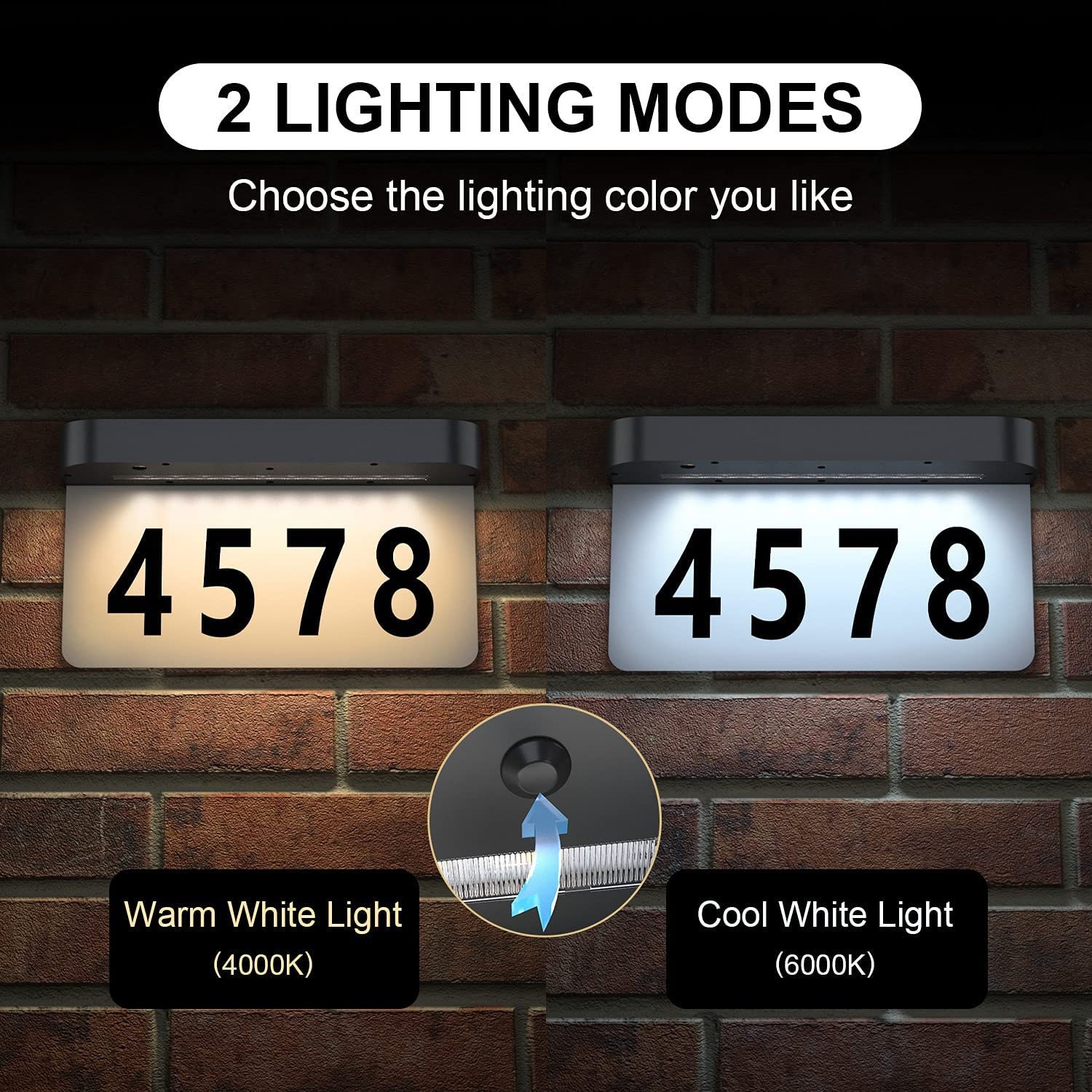 Forup, Cartello Con Numeri Di Indirizzo A Energia Solare, Luce A LED Per Indirizzo Esterno, Per Casa, Cortile, Giardino, Casa - Foto 2