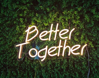 Mejor juntos Letrero de neón Flex Led Texto de luz de neón Letrero led Texto de neón personalizado Led letrero de neón decoración de la habitación del hogar Ins Party Wedding Wall Decoration