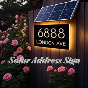 Custom Glowing Address Sign - LED Backlit House Numbers & Street Name Plaque, Weatherproof Metal Outdoor Decor for Modern House/Garden/Yard