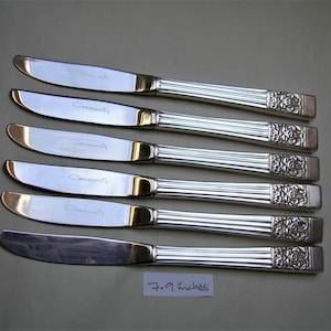 Vintage Set of 6 ONEIDA Silver Plated Coronation Pattern (Hampton Court) DESSERT CUTLERY