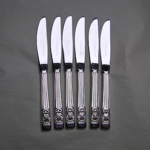 Rare Vintage Set of 6 ONEIDA Silver Plated Coronation Pattern (Hampton Court) TEA CUTLERY