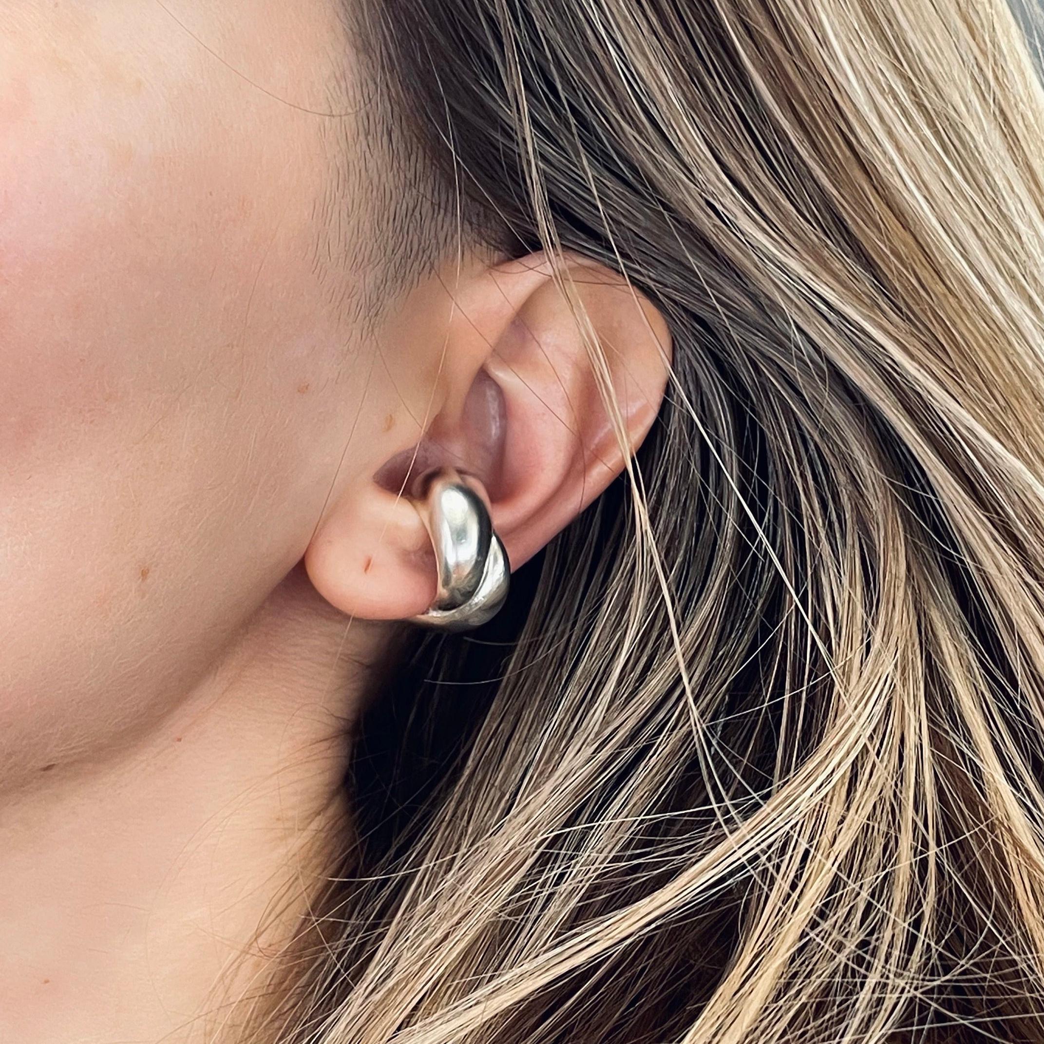 【HYERES LOR】Etincelle Silver antique ear cuff single Vintage Ear Cuff - Etsy