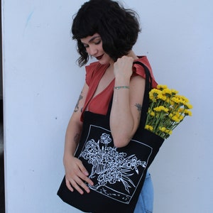 The Irises Black Tote