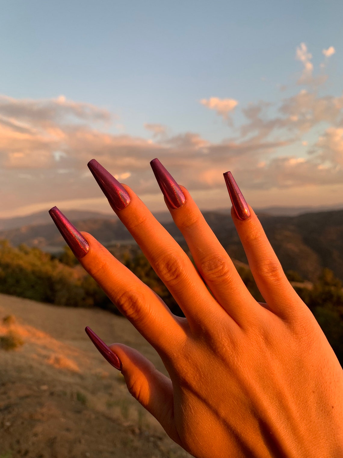 Pink holographic nails | Etsy