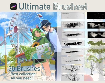 Procreate Brushes: Ultimate brushset Best Brushes for illustration/Anime/Art Digital