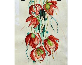 Hanging Flowers Watercolor Print