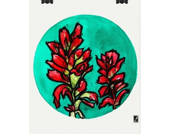 Indian Paintbrush Watercolor Print