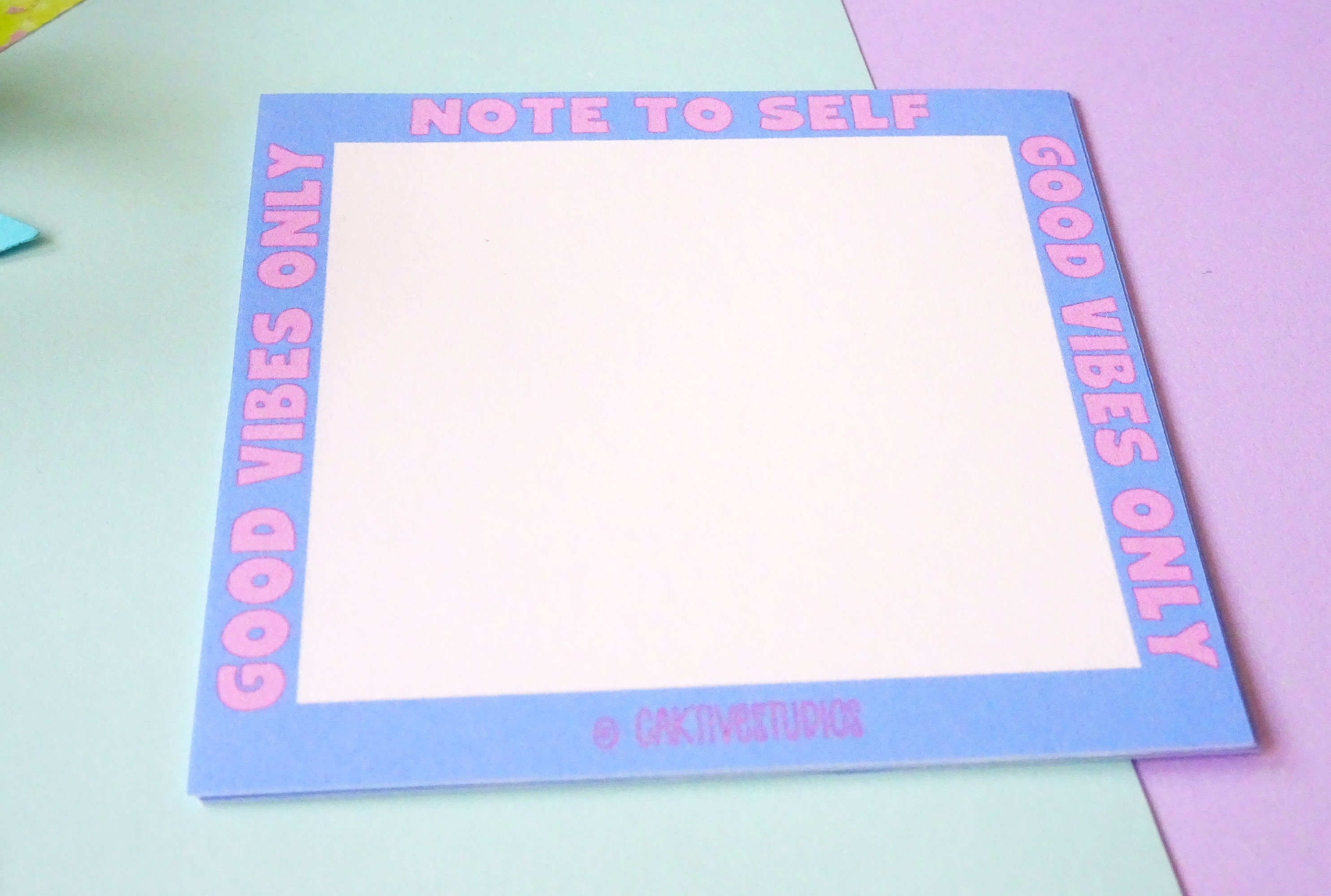 Good Vibes Only Memo Pad Positive Quote Desk Stationery - Etsy UK