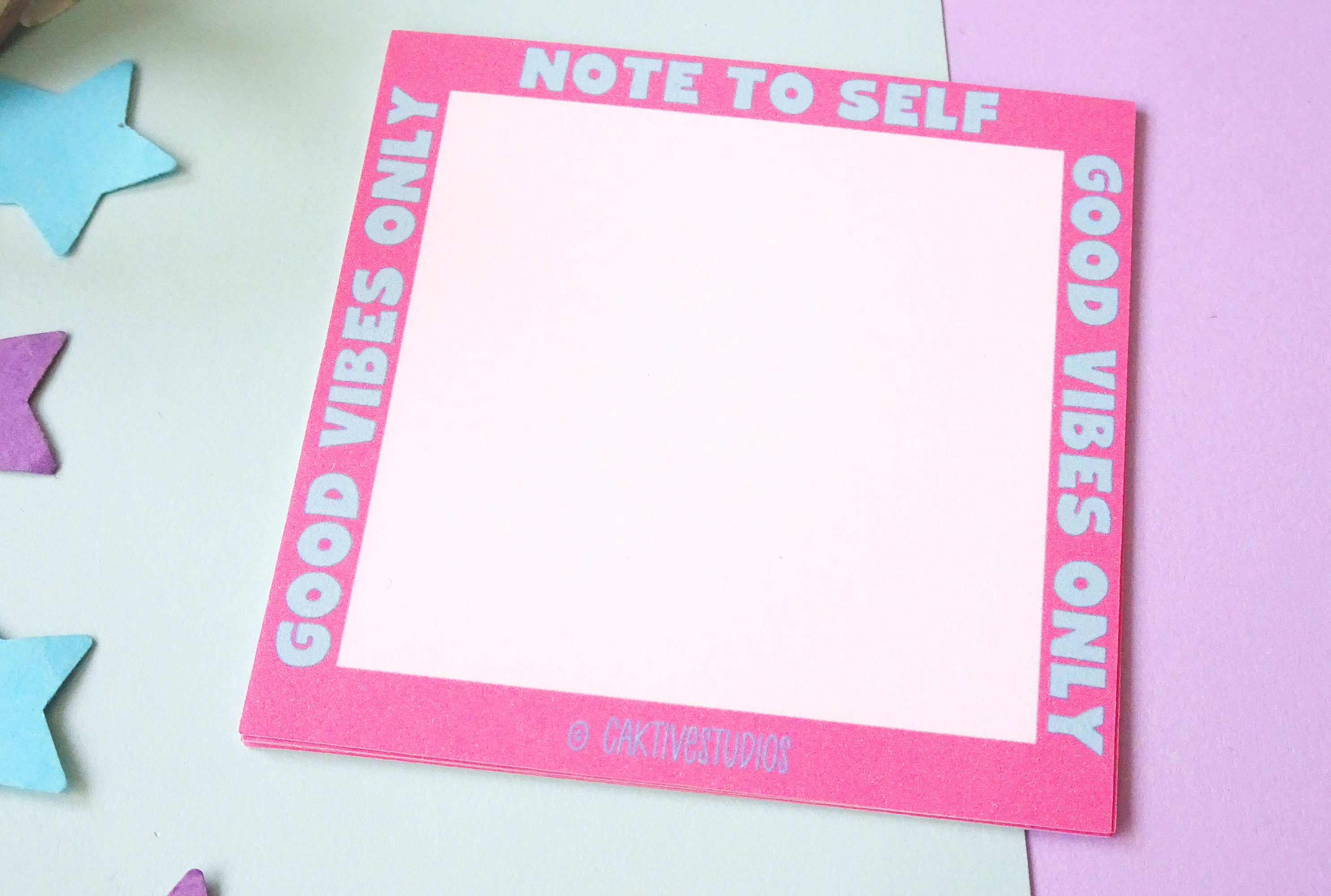 Good Vibes Only Memo Pad Positive Quote Desk Stationery - Etsy UK