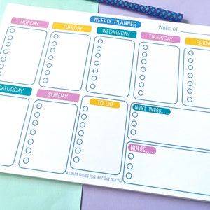 Weekly Planner A4 - to Do List Desk Pad - Tear off Schedule Organiser ...